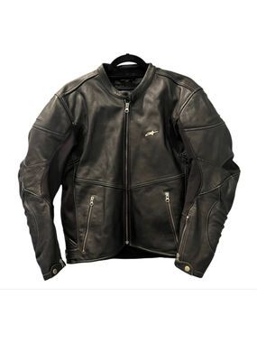Alpinestars TZ-1 Reload Perforated Black Leather Motorcycle Jacket Size Small